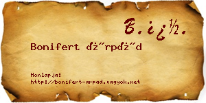 Bonifert Árpád névjegykártya