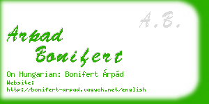 arpad bonifert business card