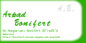 arpad bonifert business card